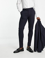 Темно-синие узкие брюки ASOS DESIGN Размер W32L30