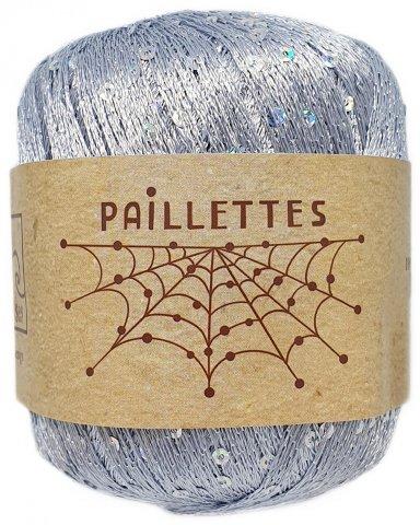 Пряжа с мелкими пайетками Paillettes Wool Sea цвет 71 серебро - фото 1 - id-p222966471