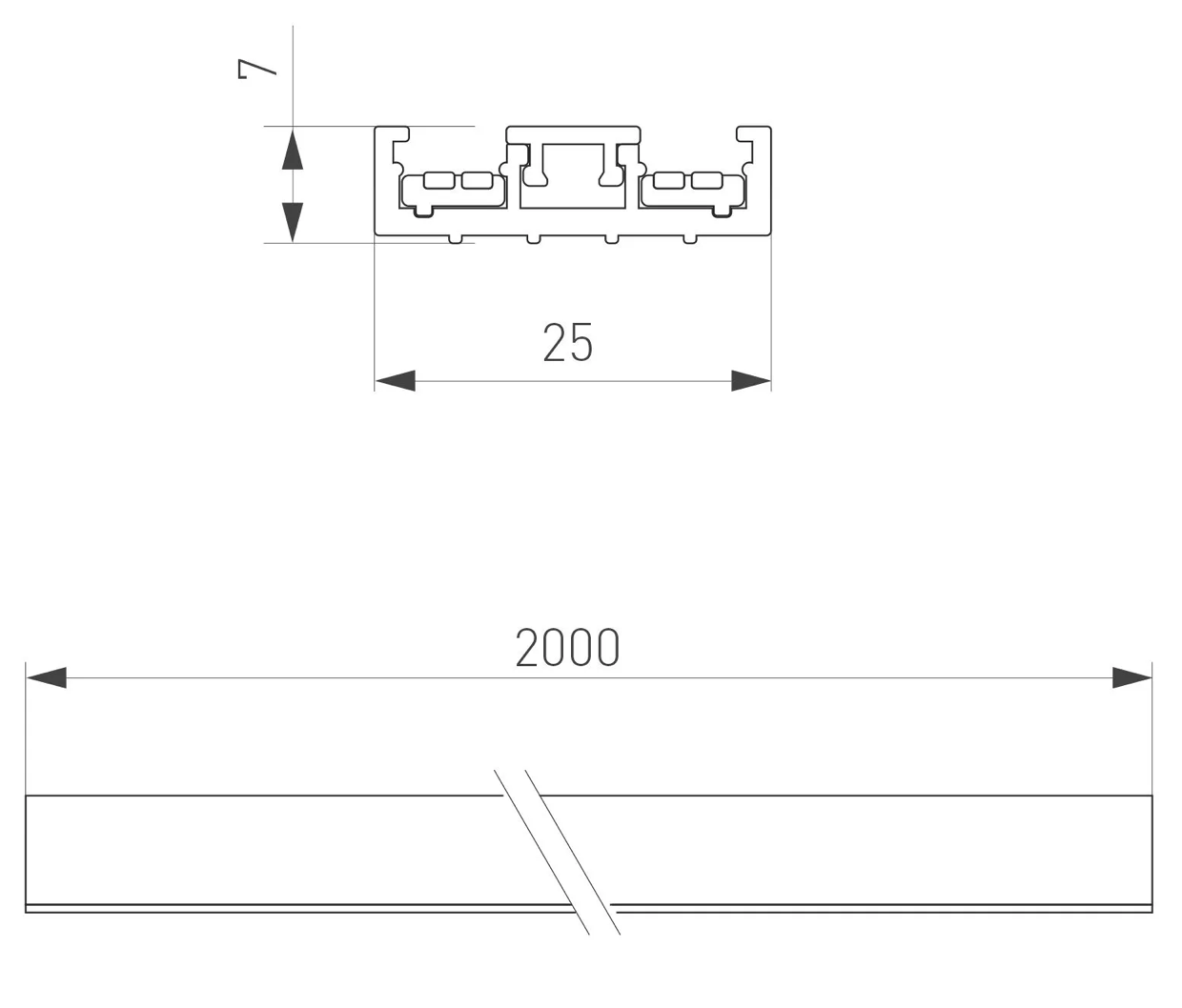 MINI Магнитная трековая система 48V, 2000мм, белая - фото 2 - id-p214096463