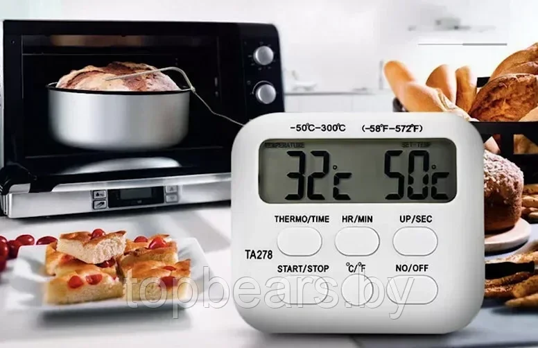 Кухонный цифровой термометр со щупом + кулинарный таймер Kitchen TA-278 - фото 5 - id-p222967860