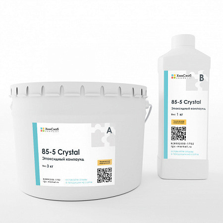 Эпоксидная смола 85 1-5 см Crystal 4 кг (3 + 1) - фото 1 - id-p222969373