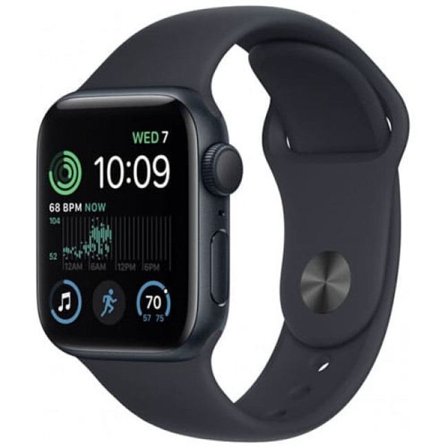 Умные часы Apple Watch SE 2 40 мм MR9X3LL/A (алюминиевый корпус, полуночный/полуночный, спортивный силиконовый