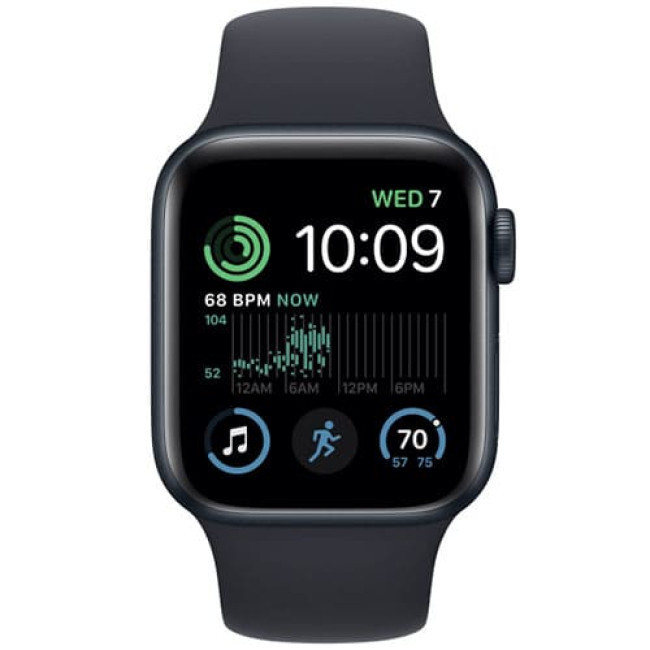 Умные часы Apple Watch SE 2 40 мм MR9X3LL/A (алюминиевый корпус, полуночный/полуночный, спортивный силиконовый - фото 2 - id-p222969633