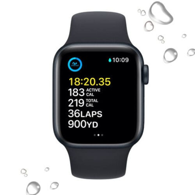 Умные часы Apple Watch SE 2 40 мм MR9X3LL/A (алюминиевый корпус, полуночный/полуночный, спортивный силиконовый - фото 5 - id-p222969633