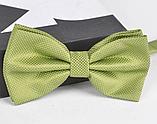 Галстук-бабочка зелёного цвета из фактурной ткани., фото 4