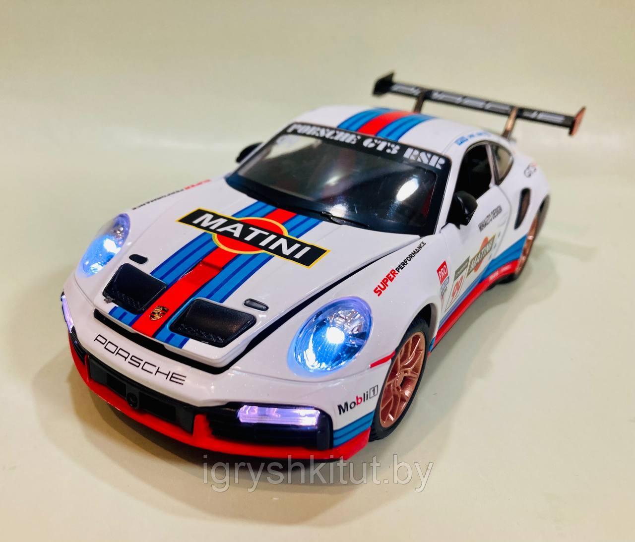 Спортивная металлическая модель автомобиля Porsche 2, инерция, свет, звук