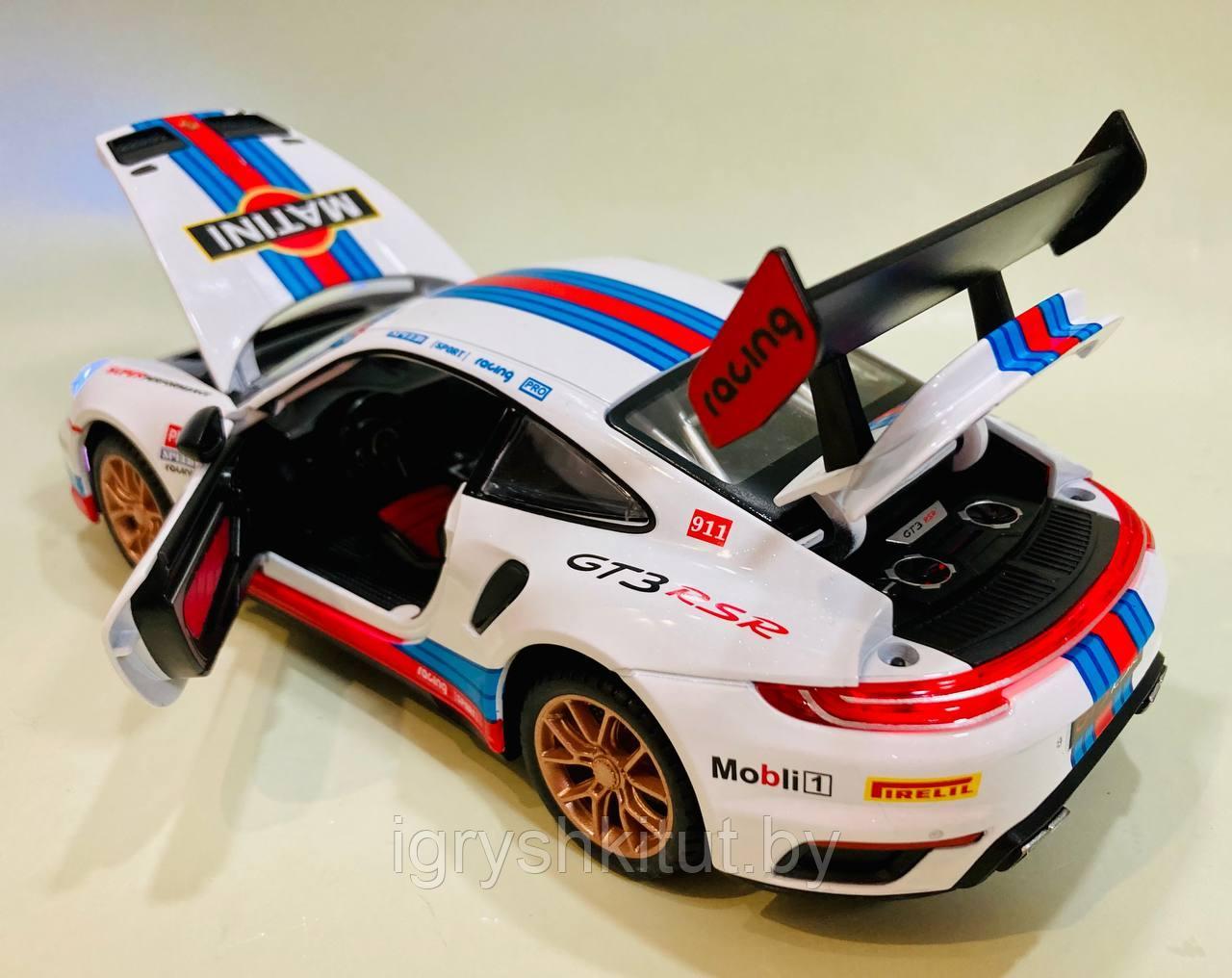 Спортивная металлическая модель автомобиля Porsche 2, инерция, свет, звук - фото 4 - id-p222973049