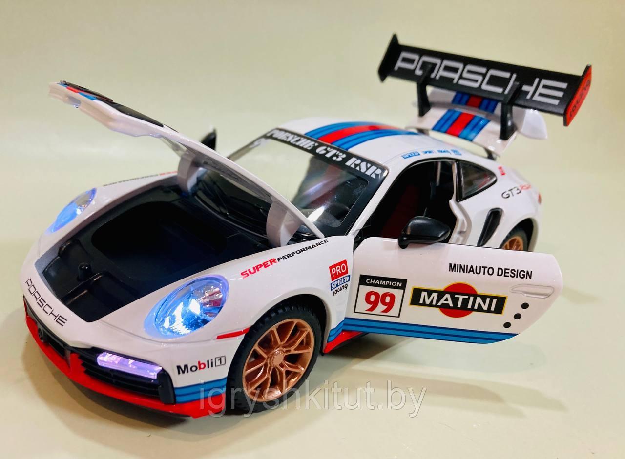 Спортивная металлическая модель автомобиля Porsche 2, инерция, свет, звук - фото 5 - id-p222973049