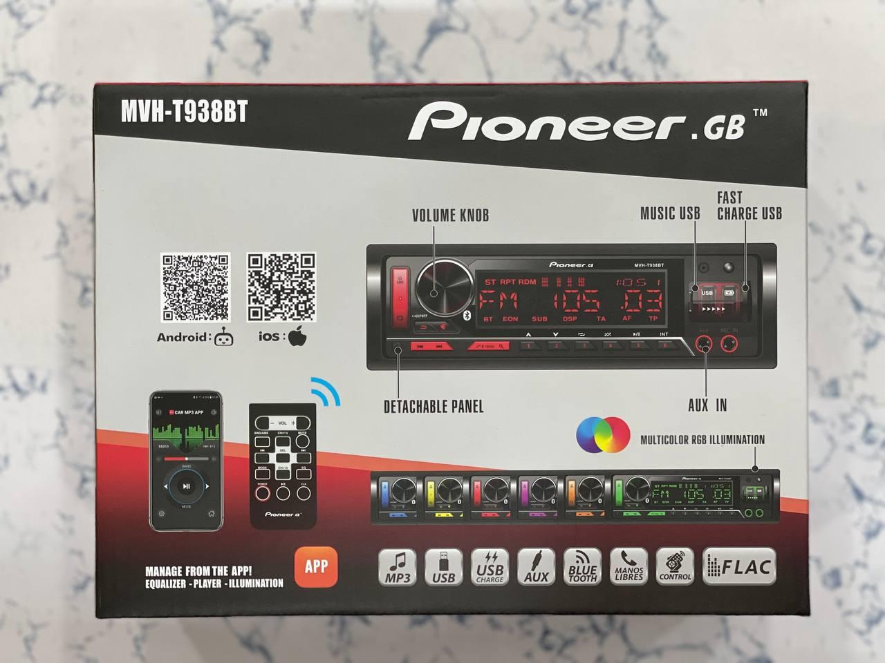 Автомагнитола процессорная 1 DIN Bluetooth AUX Pioneer.Ok 938ВТ