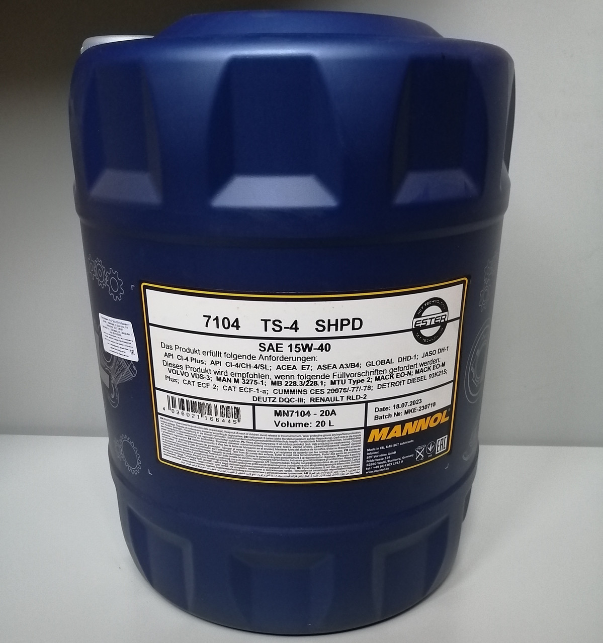 15W40 TS-4 SHPD Масло MANNOL 7104 20л