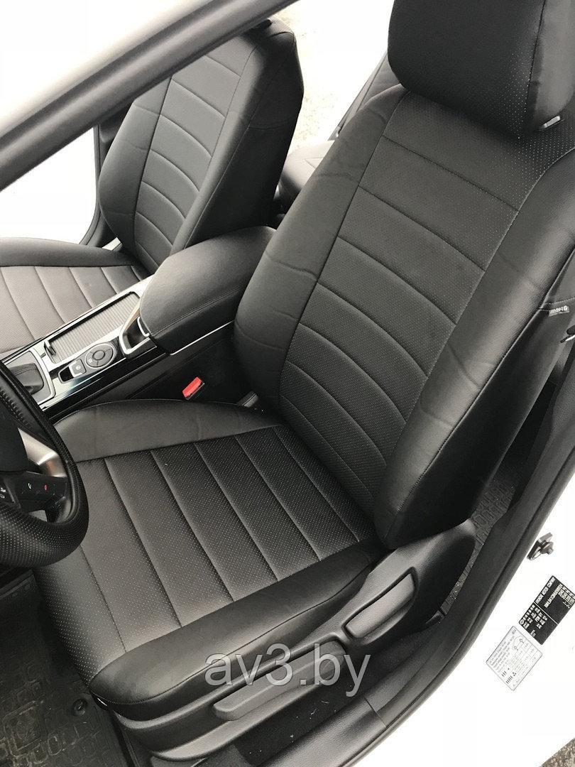 Чехлы на сиденья Nissan Terrano рестайлинг 2017-2022, спинка делится, Экокожа, черная - фото 8 - id-p133649773