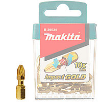 Бита крестообразная Impact Gold Torsion PZ2 25 мм C-form (10 шт) MAKITA (B-39534)