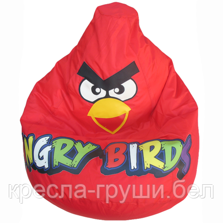 Кресло мешок Angry Birds (красный) цветные буквы, фото 2