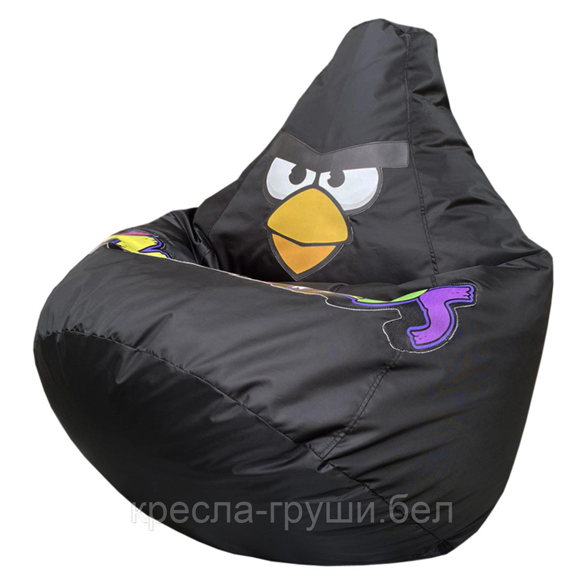 Кресло мешок Груша Angry Birds (черный) - фото 1 - id-p134307079