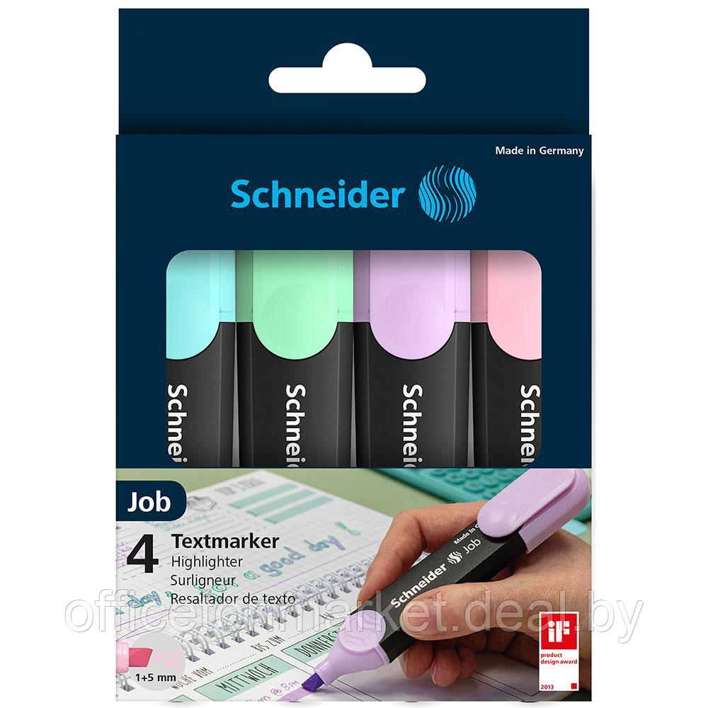 Набор маркеров текстовых "Schneider Job", 4 шт, пастельное ассорти - фото 3 - id-p222974796