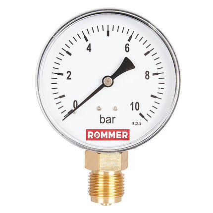 Rommer Dn 80 мм, 0-10 бар, 1/2" манометр радиальный, фото 2