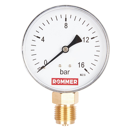 Rommer Dn 80 мм, 0-16 бар, 1/2" манометр радиальный, фото 2