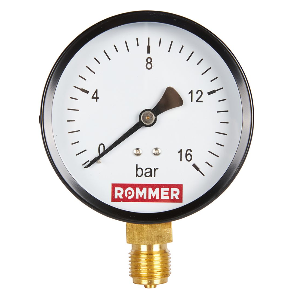 Rommer Dn 100 мм, 0-16 бар, 1/2" манометр радиальный