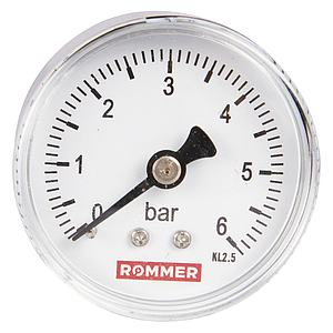 Rommer Dn 50 мм, 0-6 бар, 1/4" манометр аксиальный