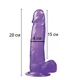 Фаллос на присоске Jelly Studs Crystal Dildo Large фиолетовый 20 см, фото 2