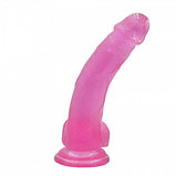 Фаллос на присоске Jelly Studs Crystal Dildo Large розовый 20 см, фото 5