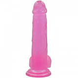 Фаллос на присоске Jelly Studs Crystal Dildo Large розовый 20 см, фото 3