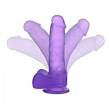 Фиолетовый фаллос Jelly Studs Crystal Dildo Medium 18 см, фото 5
