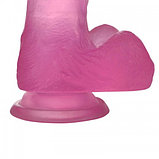 Розовый фаллос Jelly Studs Crystal Dildo Medium 18 см, фото 6