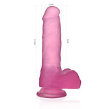 Розовый фаллос Jelly Studs Crystal Dildo Medium 18 см, фото 2
