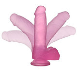 Розовый фаллос Jelly Studs Crystal Dildo Medium 18 см, фото 5