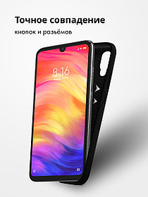 Силиконовый чехол для Xiaomi Redmi Note 7 "SOFT-TOUCH" (бампер) с закрытым низом, черный