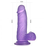 Фиолетовый фаллос Jelly Studs Crystal Dildo Small 16 см, фото 2