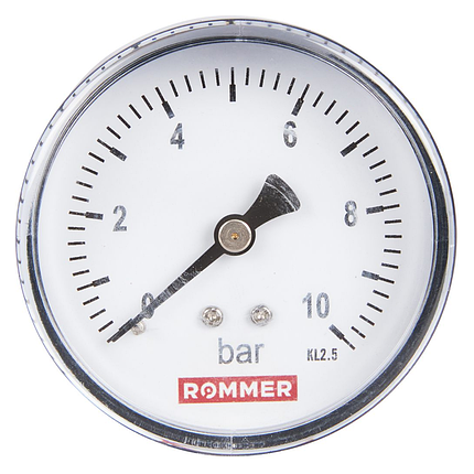 Rommer Dn 50 мм, 0-10 бар, 1/4" манометр аксиальный, фото 2