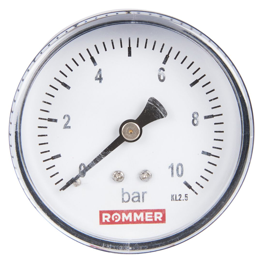 Rommer Dn 50 мм, 0-10 бар, 1/4" манометр аксиальный - фото 1 - id-p222977894