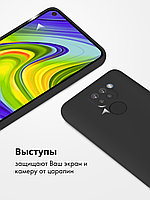 Силиконовый чехол для Xiaomi Redmi Note 9 "SOFT-TOUCH" (бампер) с закрытым низом, черный