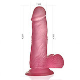 Розовый фаллос Jelly Studs Crystal Dildo Small 16 см, фото 2