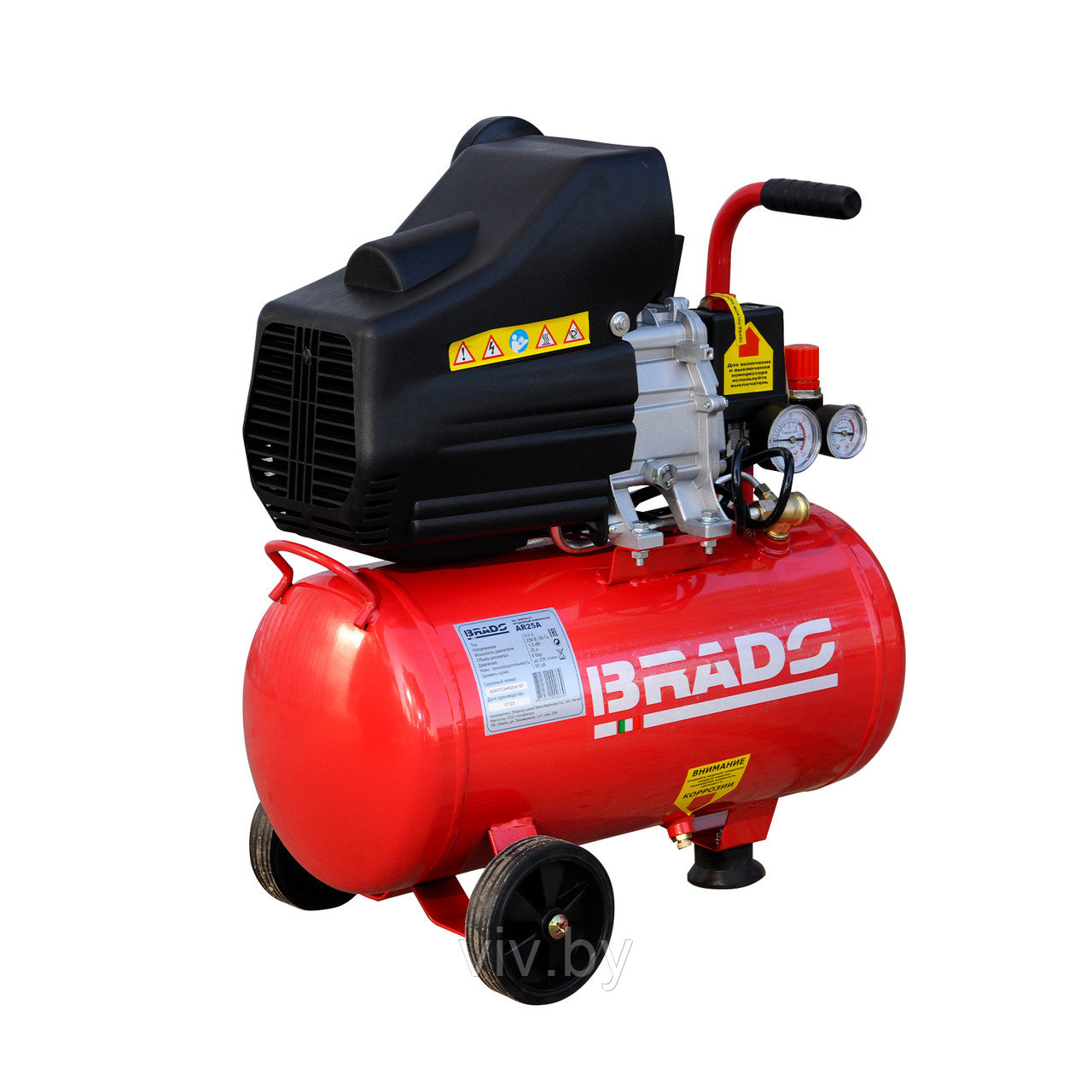 Воздушный компрессор BRADO AR25A (до 235 л/мин, 8 атм, 25 л, 230 В, 1.50 кВт) - фото 1 - id-p222978159