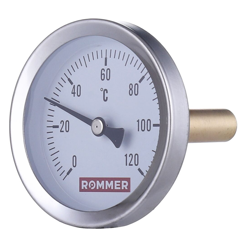Rommer Dn 63 мм, гильза 50 мм 1/2", 0 - 120°С термометр с погружной гильзой