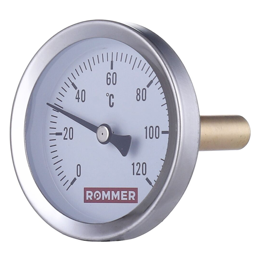 Rommer Dn 80 мм, гильза 50 мм 1/2", 0 - 120°С термометр с погружной гильзой - фото 1 - id-p222979540