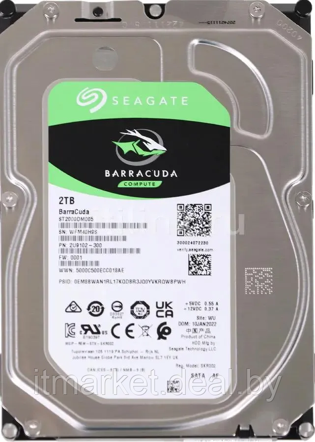 Жесткий диск 2Tb Seagate Barracuda (ST2000DM005) - фото 1 - id-p222980024