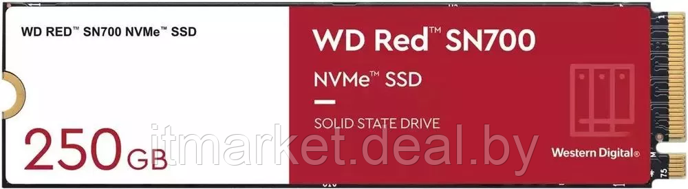 Жесткий диск SSD 250Gb Western Digital Red SN700 (WDS250G1R0C) - фото 1 - id-p222980034