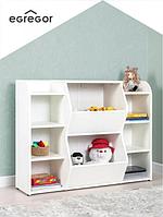 Стеллаж для игрушек и книг в детскую комнату игровой деревянный комод тумба полки система хранения белая
