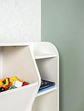 Стеллаж для игрушек и книг в детскую комнату игровой деревянный комод тумба полки система хранения белая, фото 8