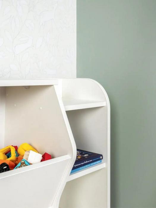Стеллаж для игрушек и книг в детскую комнату игровой деревянный комод тумба полки система хранения белая - фото 8 - id-p222984964