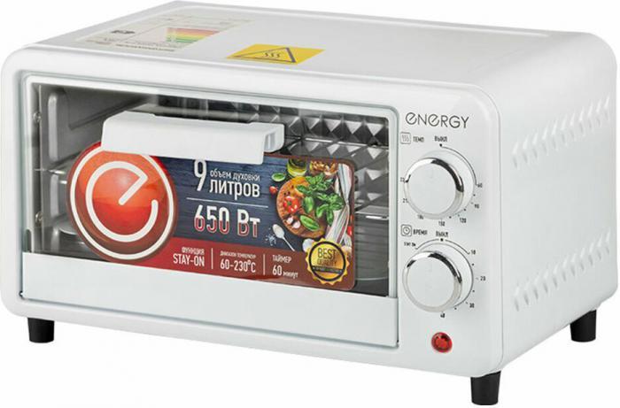 Маленькая духовка электрическая настольная электродуховка мини печь на кухню для дачи ENERGY GT-09A-W белая - фото 2 - id-p222985127