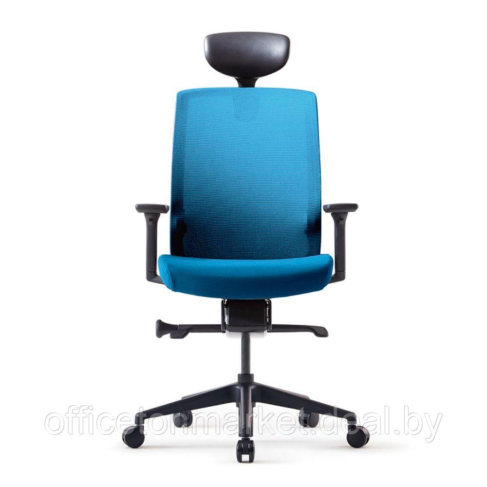 Кресло для руководителя BESTUHL "J1", сетка, ткань, пластик, синий - фото 2 - id-p222985400