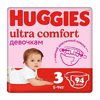 Подгузники Huggies Ultra Comfort для девочек 3 (5-9кг) 94шт