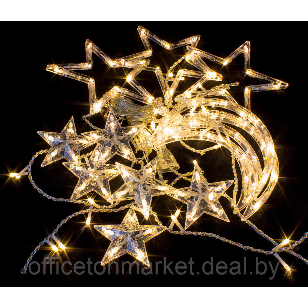 Гирлянда LED "Бахрома. Звезда L", 3 м, теплый белый - фото 2 - id-p222985436