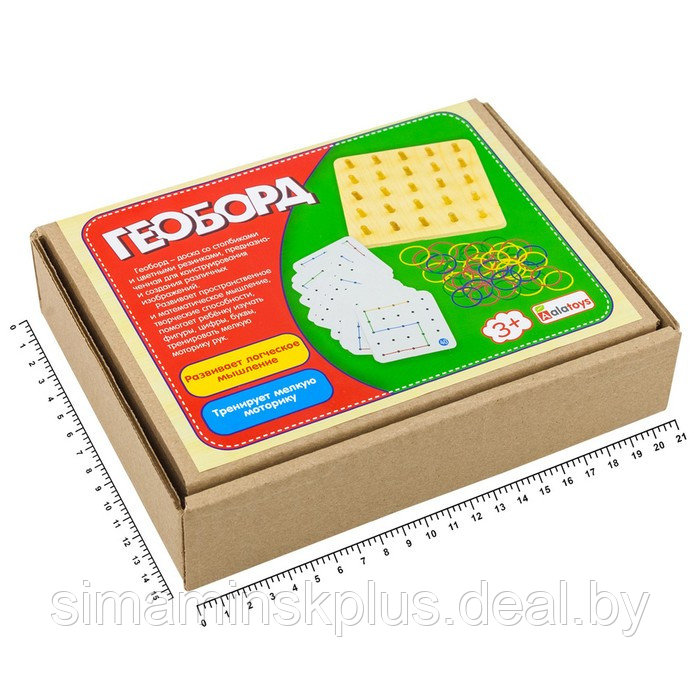 Геоборд основание, инструкция, 20 двусторонних карточек, 50 резинок, 14 × 14 × 2.5 см - фото 7 - id-p222994278