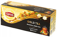 Чай Lipton Gold Tea ароматизированный пакетированный 37,5 г, 25 пирамидок, черный чай с добавками